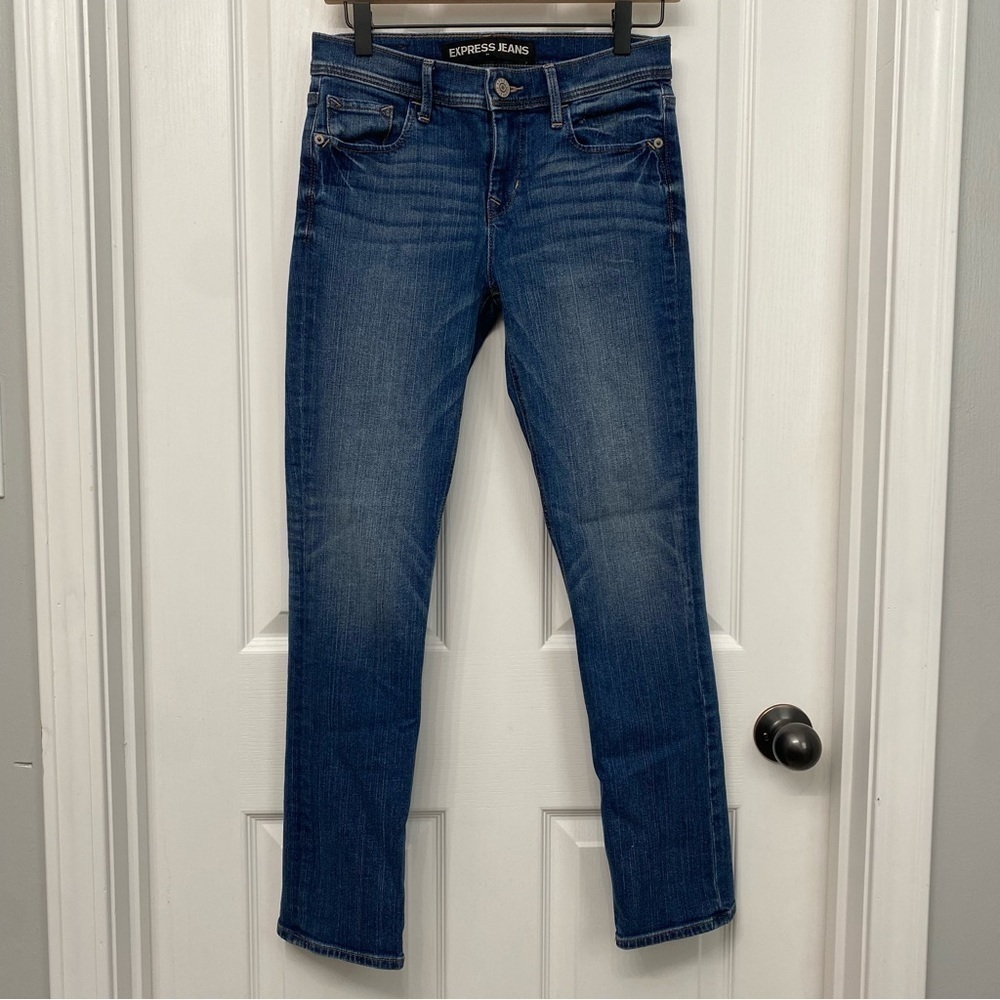 Express Women's Skinny Jeans - Deep Blue
